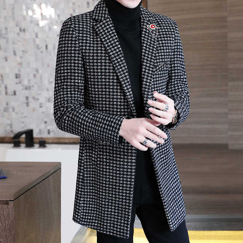 Plaid Men Blazers Winter Woolen Jackets British Style Long Casual Dress Suit Coat Streetwear Social Men Clothing Costume Homme 210527, Gray
Plaid Men Blazers Winter Woolen Jackets British Style Long Casual Dress Suit Coat Streetwear Social Men Clothing Costume Homme 210527, Gray