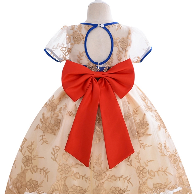 2021 short sleeve red summer Princess pure mesh embroidered dress children's skirt, Yellow
2021 short sleeve red summer Princess pure mesh embroidered dress children's skirt, Yellow