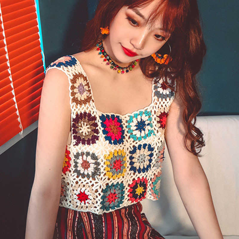 Sexy embroidery Women Ladies Summer Slim sleevelessT Shirt Casual Solid V Neck Knitted Short Tops 210625