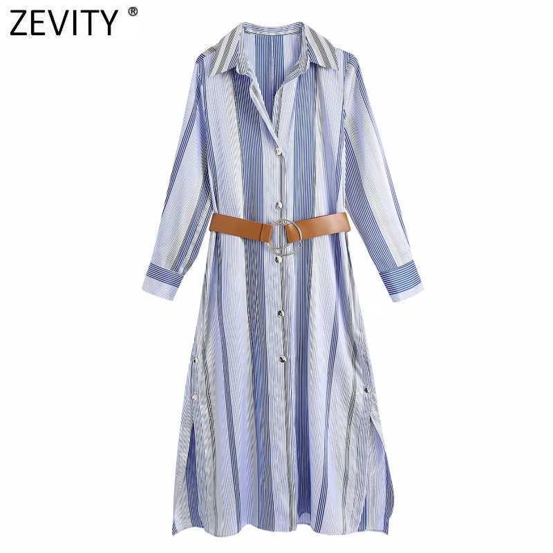 Zevity Women Vintage Contrast Striped Printing Single Breasted Shirt Dress Office Lady Chic Side Split Sashes Vestido DS8207 210603, As pic ds8207bb
Zevity Women Vintage Contrast Striped Printing Single Breasted Shirt Dress Office Lady Chic Side Split Sashes Vestido DS8207 210603, As pic ds8207bb