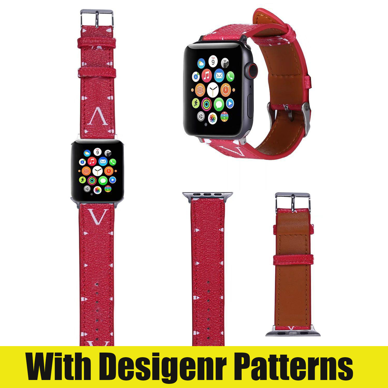 Top Designer watchbands strap for Apple watch band 42mm 38mm 40mm 44mm watch 7 6 5 4 3 2 SE bands luxury PU leather Straps bracelet fashion letter printed watchband
Top Designer watchbands strap for Apple watch band 42mm 38mm 40mm 44mm watch 7 6 5 4 3 2 SE bands luxury PU leather Straps bracelet fashion letter printed watchband