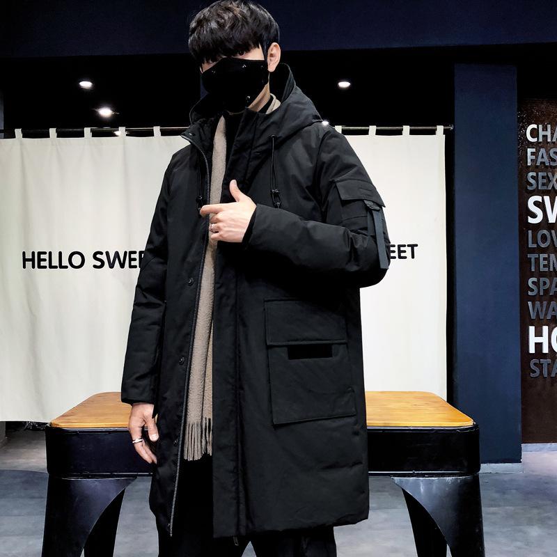 Men's 90% White Duck Down Winter Jacket Warm Hooded Long Parka For Cold Weather - Thick Windbreaker Puffer Coat