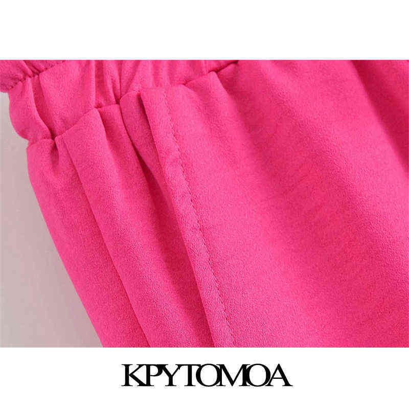 KPYTOMOA Women Chic Fashion Side Pockets Loose Fitting Pants Vintage High Elastic Waist Drawstring Female Trousers Mujer 211115