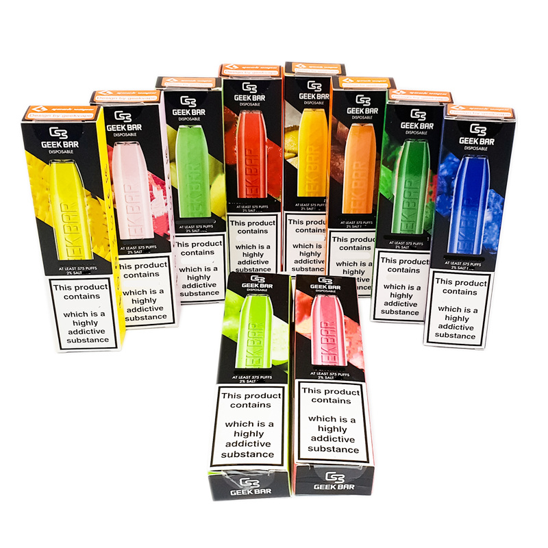 GeekVape GEEK BAR Disposable E cigarette 575 Puffs Vape Pen 2.4ml pods Cartridge 500mAh Battery Starter Kit
GeekVape GEEK BAR Disposable E cigarette 575 Puffs Vape Pen 2.4ml pods Cartridge 500mAh Battery Starter Kit