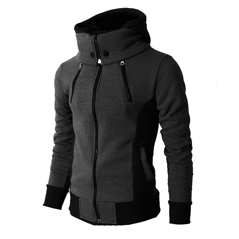 Men's Hoodies Sweatshirts Zipper Men Jackets Autumn Winter Casual Fleece Coats Bomber Jacket Scarf Collar Fashion Hooded Male Outwear Slim Fit Ho