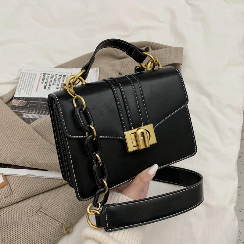 Retro small bag female bag 2021 new trendy net red ins wild shoulder simple texture portable messenger, Black
Retro small bag female bag 2021 new trendy net red ins wild shoulder simple texture portable messenger, Black