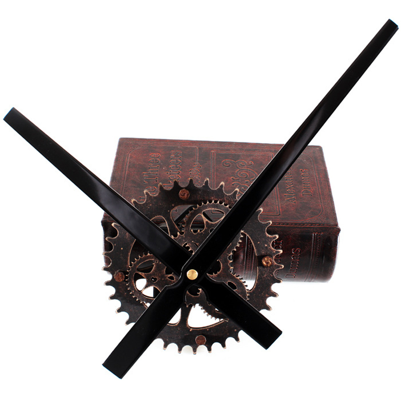 Wall Clock 30CM big pointer clock mechanism Wall Clocks saat Reloj retro wooden gear clocks hanging accessories mute kit 210309