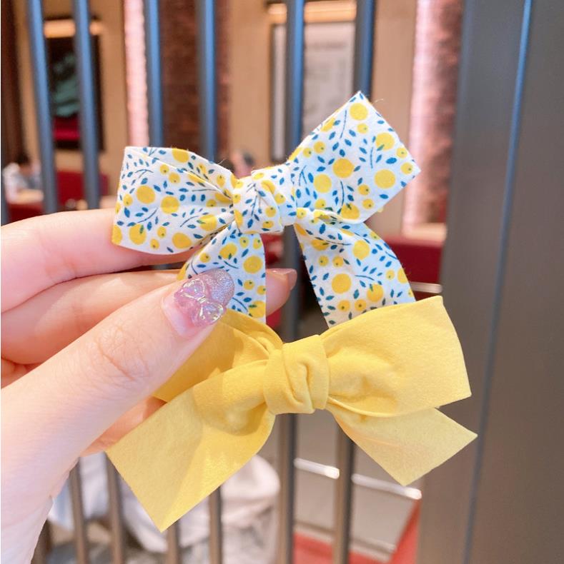 2 Pcs/Set Baby Girls Clip Flower Bowknot Hairpin Sweet Princess Barrettes Kid Hair Accessories 6 Color Optional BT6624