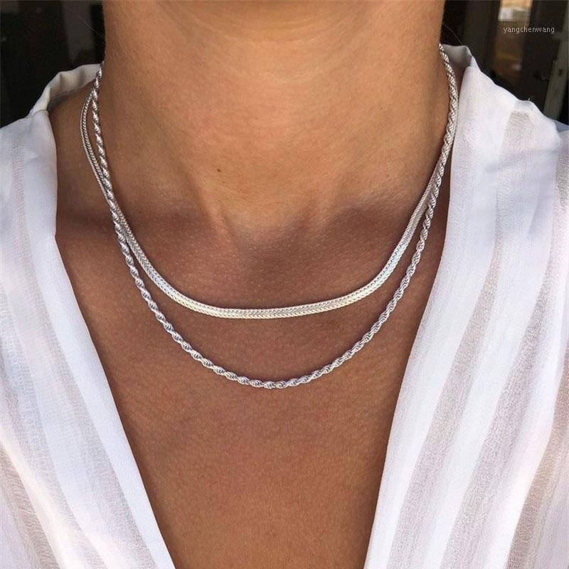 2pcs/set Hiphop Silver Color Twist Chain Choker Necklace For Women Girl Metal Chunky Chains Multilayer Necklaces Collares
2pcs/set Hiphop Silver Color Twist Chain Choker Necklace For Women Girl Metal Chunky Chains Multilayer Necklaces Collares