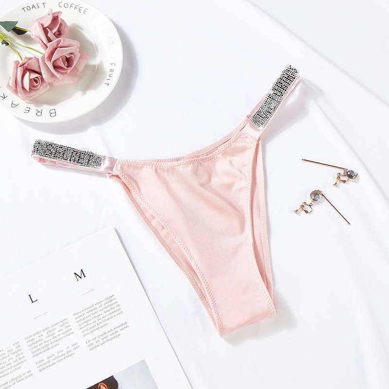 Secrets For Sexy Women Letter Diamond Thin Belt Purple Bikini Womens Buttocks Comfortable Breathable Low Waist High Fork5163842