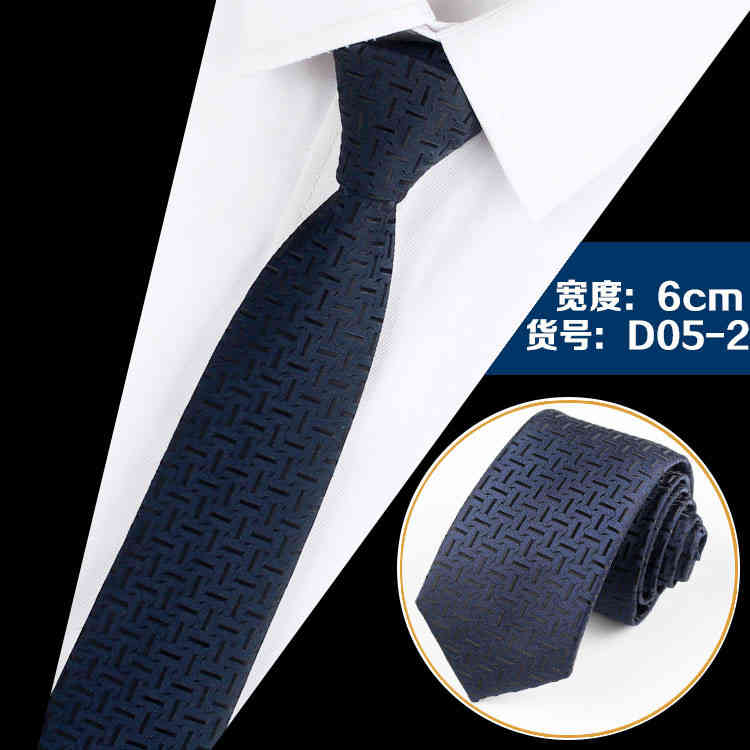 Necktie Scarf Corbata Trendy Korean Tie Men's Width 6cm Narrow Shirt Black White Wine Red Navy