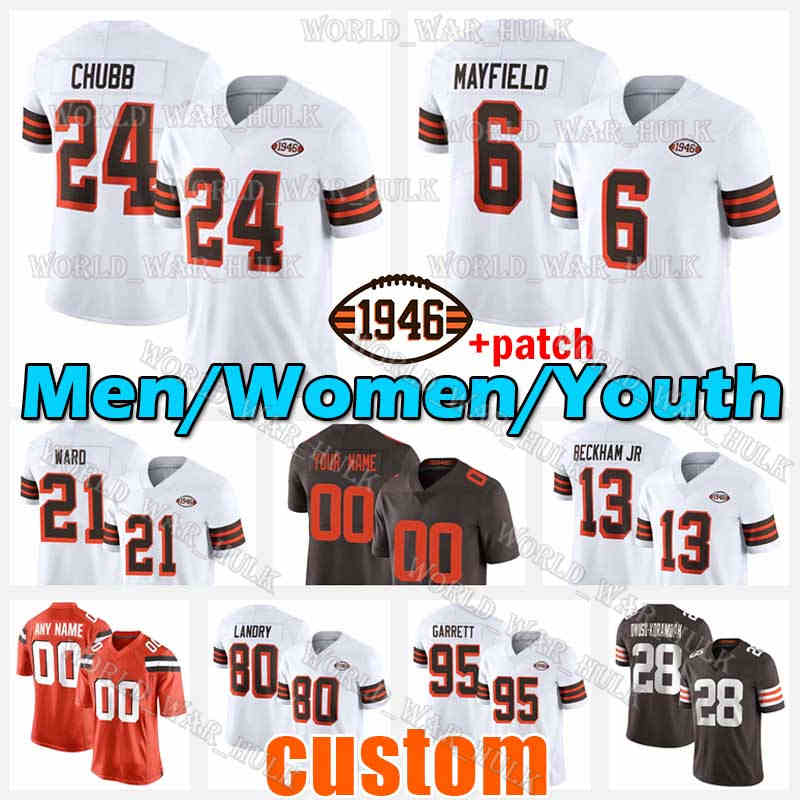 24 Nick Chubb Football Jersey 6 Baker Mayfield Brown 21 Denzel Ward Myles Garrett Jarvis Landry Odell Beckham Jr Jeremiah Owusu-Koramoah Jadeveon Clowney Kareem Hunt, Men custom new jersey+patch
24 Nick Chubb Football Jersey 6 Baker Mayfield Brown 21 Denzel Ward Myles Garrett Jarvis Landry Odell Beckham Jr Jeremiah Owusu-Koramoah Jadeveon Clowney Kareem Hunt, Men custom new jersey+patch