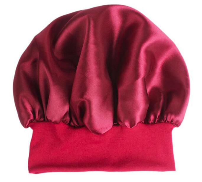 Newly Women's Satin Solid Sleeping Hat Night Sleep Hair Care Bonnet Nightcap For Women Men Unisex Cap bonnet de nuit GC559