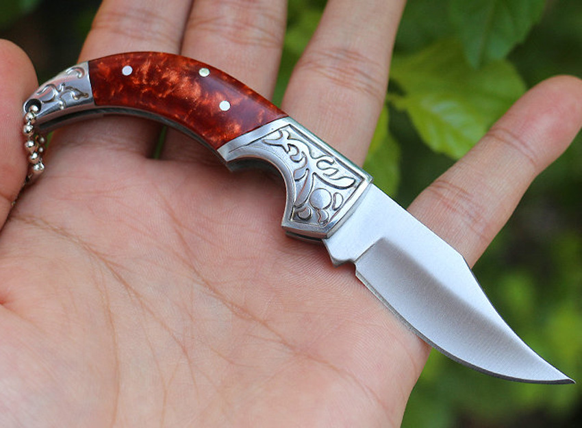 New Small EDC Pocket Knife 5Cr13Mov Satin Blade Steel + Resin Handle Keychain Fold Knives With Retail Box
New Small EDC Pocket Knife 5Cr13Mov Satin Blade Steel + Resin Handle Keychain Fold Knives With Retail Box