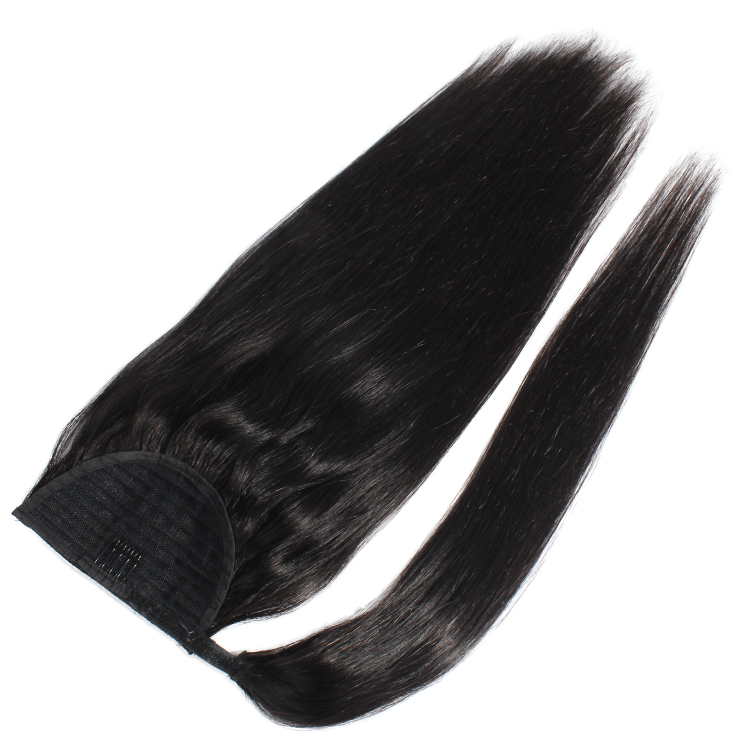 Celebrity fashion brazilian swoop ponytail 10-22inch wraps straight pony tail hairpiece clip in drawstring ponytails hair extension 120g