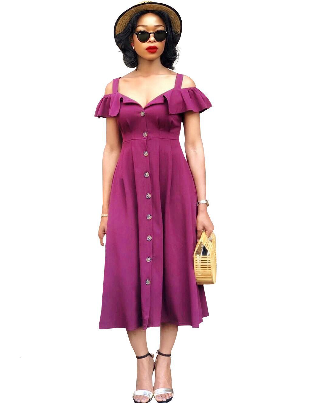 2021 New Spring Summer Women Sexy Party Es Vestidos Plus Size Strap Ruffles Button Casual Long 5dun, Purple
2021 New Spring Summer Women Sexy Party Es Vestidos Plus Size Strap Ruffles Button Casual Long 5dun, Purple