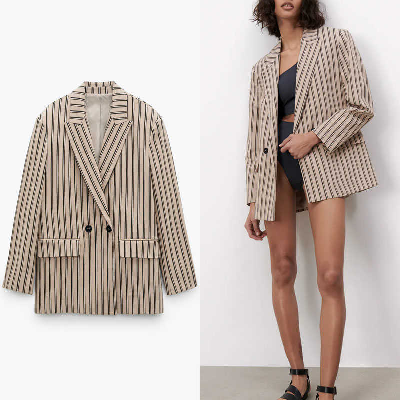 Za Oversized Striped Vintage Blazer Women Long Sleeve Double Breasted Office Lady Blazers Coat Woman Loose Outerwear Top 210602
Za Oversized Striped Vintage Blazer Women Long Sleeve Double Breasted Office Lady Blazers Coat Woman Loose Outerwear Top 210602