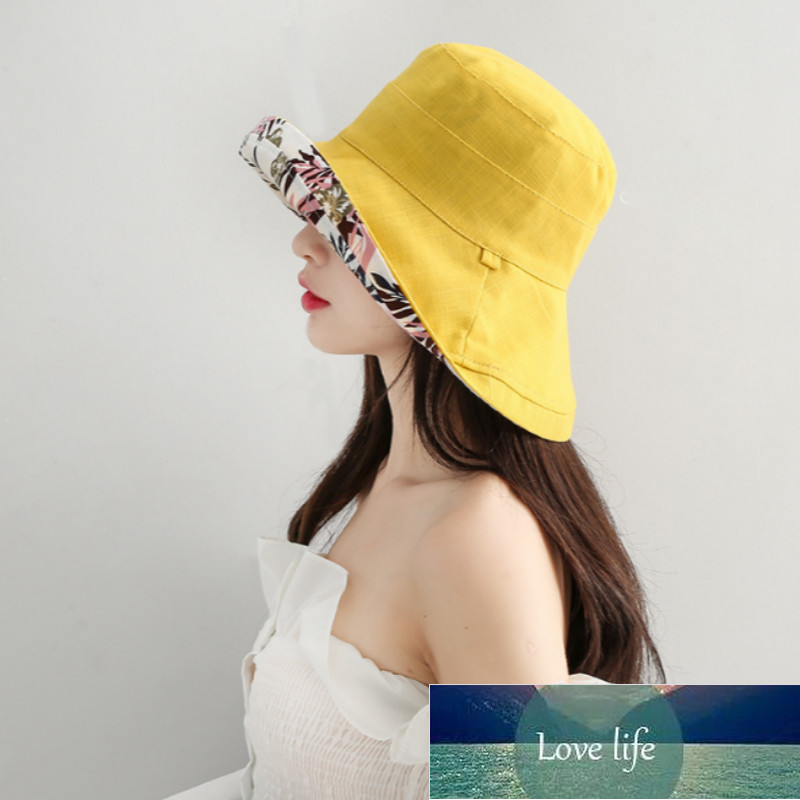 Wide Brim Women Sun Hat Cap Casual Large Brim Reversible Bucket Hat Sports Hiking Fishing Female Cap Summer Beach Panama Bob Factory price expert desi