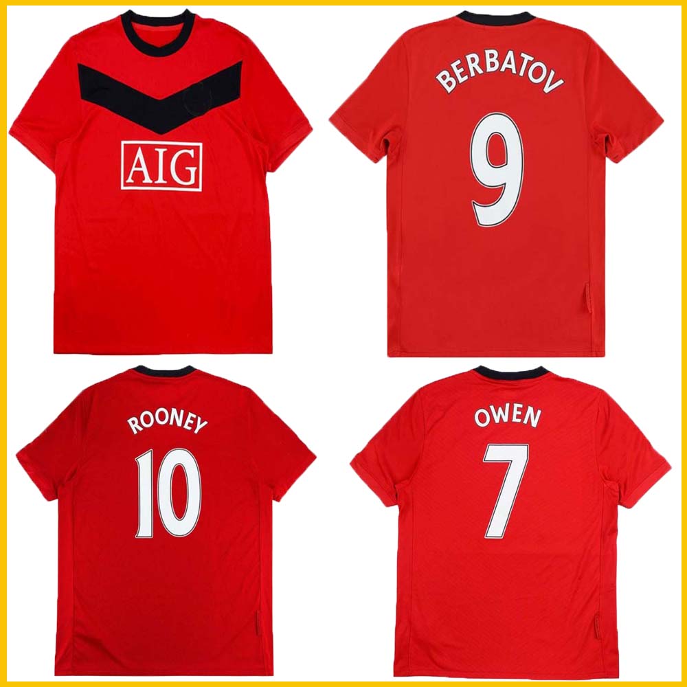 2009 2010 Evra Owen Rooney Giggs Berbatov retro soccer jersey 09 10 Nani Scholes Vidic vintage classic football shirt, Black;yellow
2009 2010 Evra Owen Rooney Giggs Berbatov retro soccer jersey 09 10 Nani Scholes Vidic vintage classic football shirt, Black;yellow