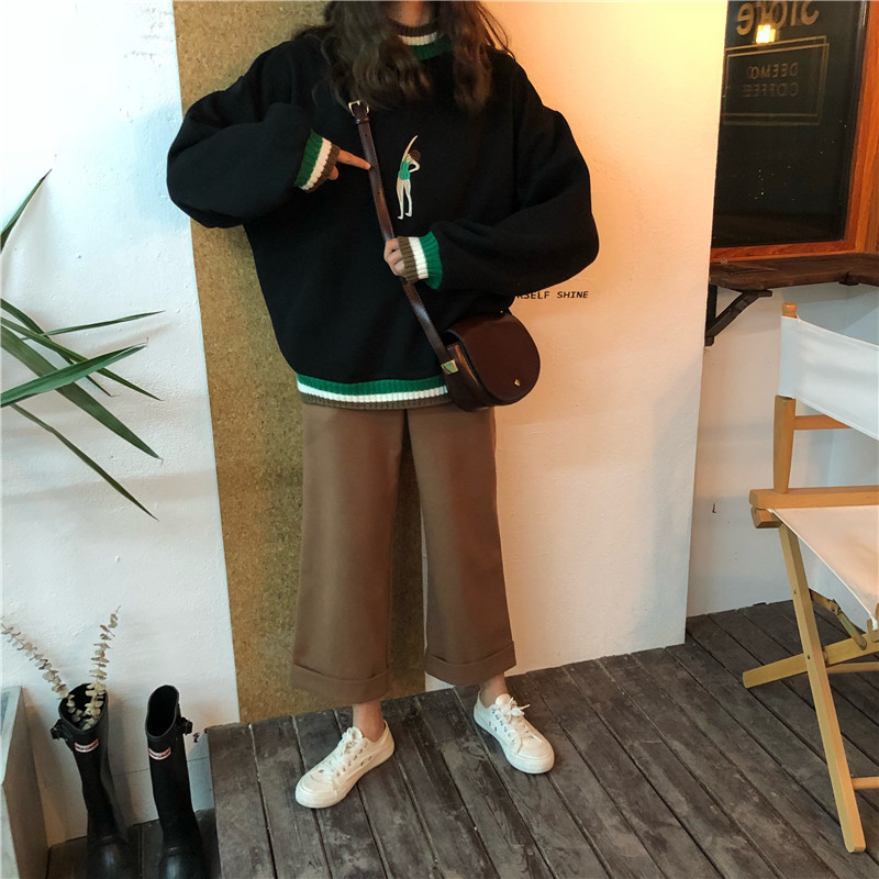 Sudadera Mujer Autumn Womens Kawaii Sweatshirts Hoodies Korean Harajuku Embroidery Fleece Long Sleeve Sweatshirt Female Top T200723
