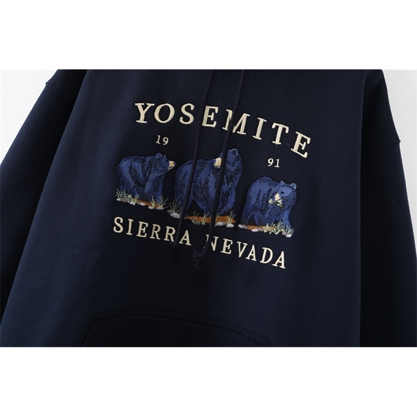 Oversize girls animal embroidery hoodies autumn fashion ladies streetwear loose hoodies female stylish pullovers women chic 201211