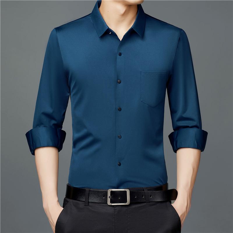 Men's Casual Shirts Seamless Solid Color British Style Business Formal Dress Shirt Street Social Tops High Quality Male Clothing, Black
Men's Casual Shirts Seamless Solid Color British Style Business Formal Dress Shirt Street Social Tops High Quality Male Clothing, Black