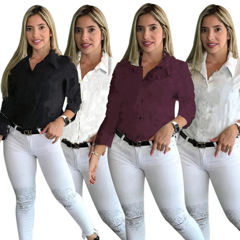 Summer clothes Women shirts plus size S-2X top casual long sleeve sheer shirt women's blouses sexy brown tops black T-shirts DHL SHIP 4463