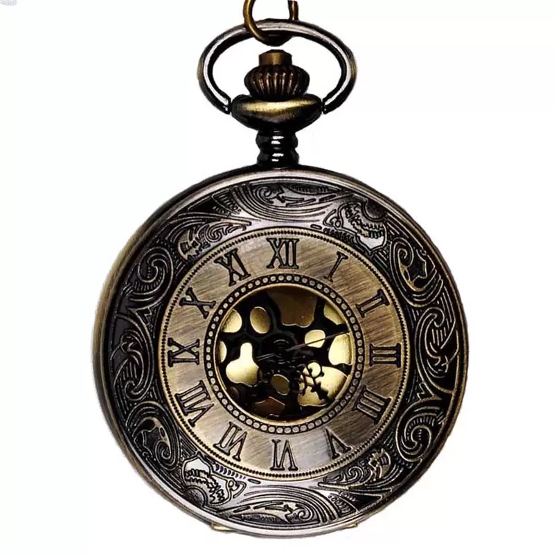 Vintage Bronze Love Heart Dad Crown Roman Number Pocket Watch Key Shape Wathch Nice Jewelry Gift