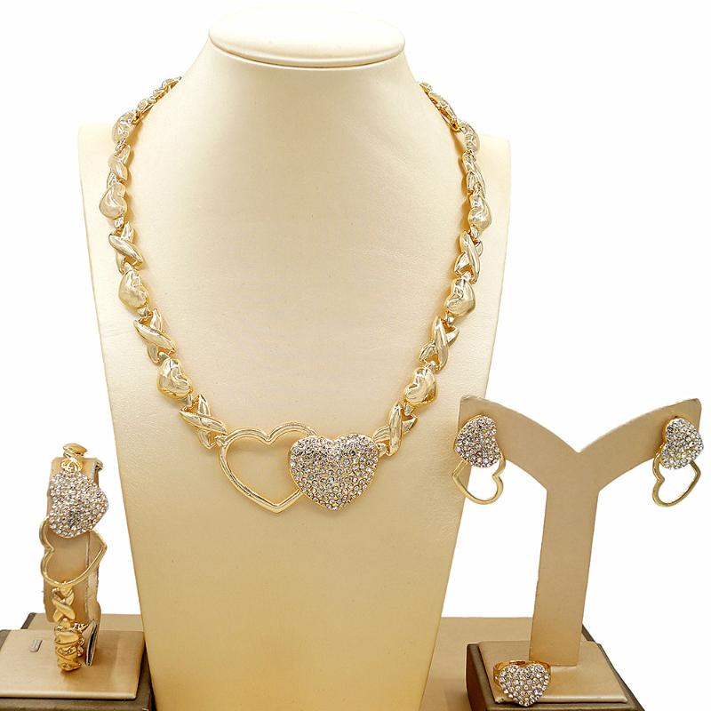 Earrings & Necklace Heart Shape Jewelry Sets African Gold Color For Women Bridal Ethiopia Dubai Set Wedding Gif, Silver
Earrings & Necklace Heart Shape Jewelry Sets African Gold Color For Women Bridal Ethiopia Dubai Set Wedding Gif, Silver