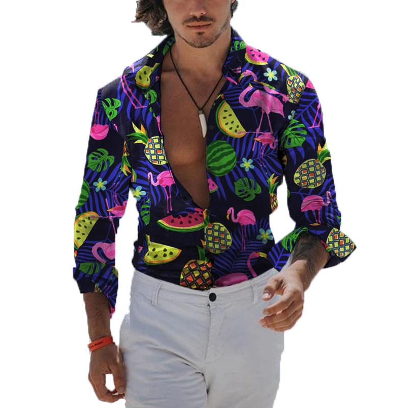 Fancy Loose casual fashion print long sleeve Hawaii shirt camisa size 3XL chemise high quality blouses, As picture
Fancy Loose casual fashion print long sleeve Hawaii shirt camisa size 3XL chemise high quality blouses, As picture