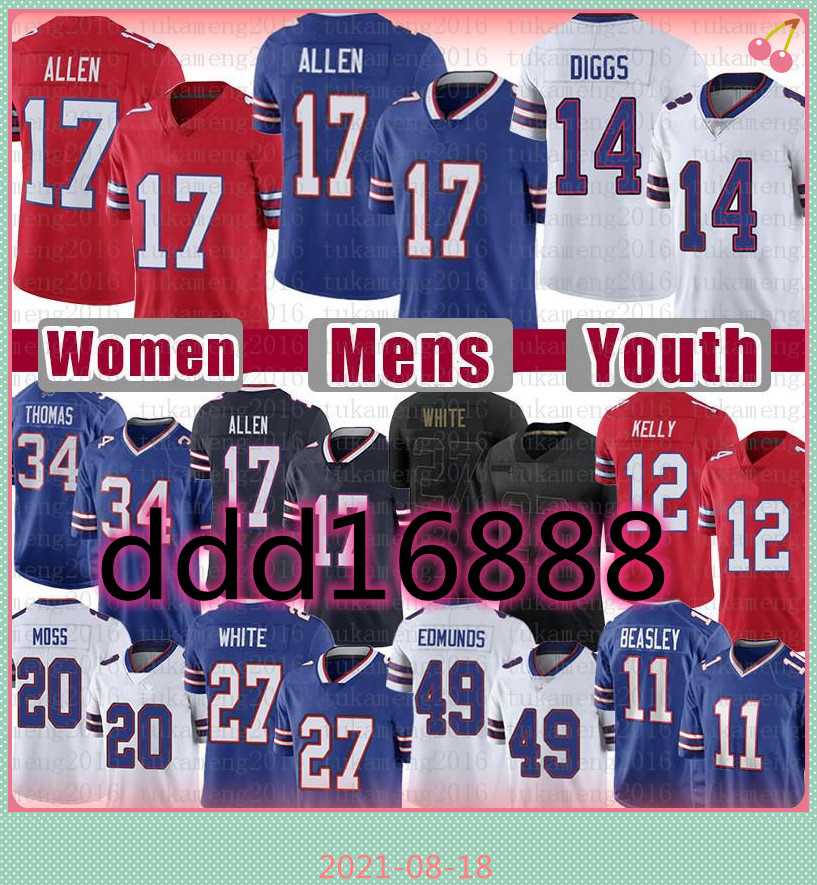 17 Josh Allen Tre'Davious White Buffalo Stefon Diggs 14 Football Jersey Edmunds Doug Flutie Zack Moss Jim Kelly Cole Beasley Thurman, Blue;black
17 Josh Allen Tre'Davious White Buffalo Stefon Diggs 14 Football Jersey Edmunds Doug Flutie Zack Moss Jim Kelly Cole Beasley Thurman, Blue;black