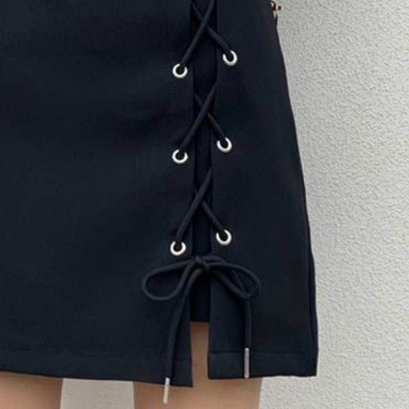 Skirts Women Mini Empire Solid Sexy Female Fashion Summer Leisure Korean Style Lace-up Simple Solid A-line Elegant Streetwear 210309