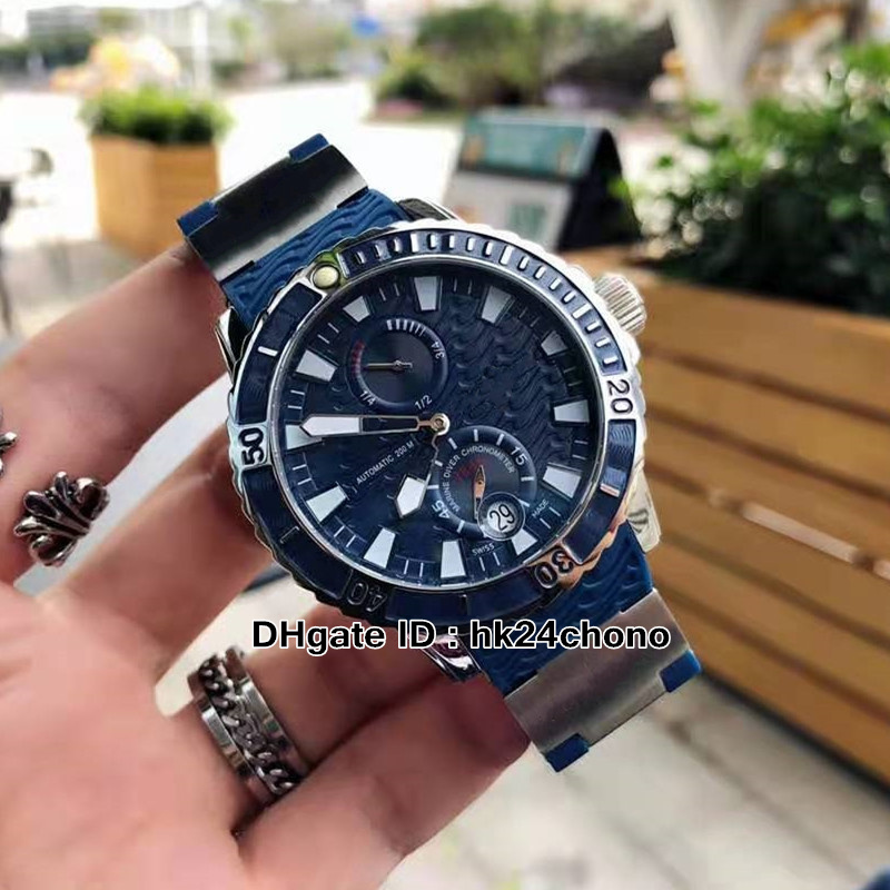 New 45mm Marine Diver 263-10-3/93 Blue Texture Dial Power Reserve Automatic Mens Watch Blue Rubber Strap Watches Sport Watches 
New 45mm Marine Diver 263-10-3/93 Blue Texture Dial Power Reserve Automatic Mens Watch Blue Rubber Strap Watches Sport Watches