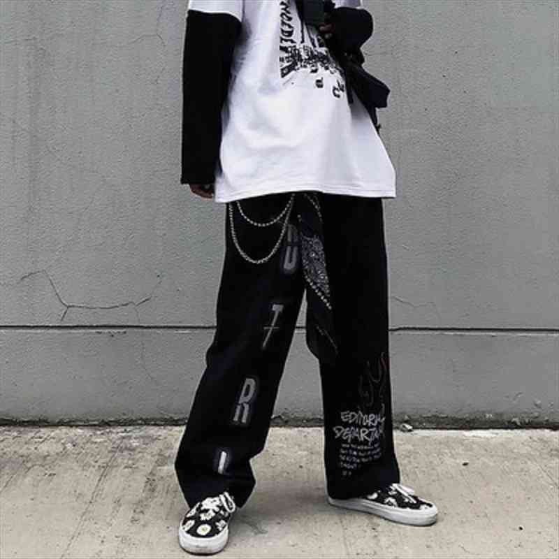 gothic harajuku emo japanese women pant streetwear trousers indie aesthetic goth with print hip hop 2000s, Black;white
gothic harajuku emo japanese women pant streetwear trousers indie aesthetic goth with print hip hop 2000s, Black;white