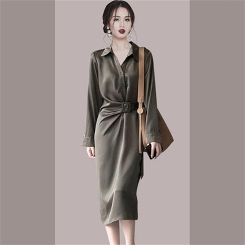 Elegant Lady Office Dress Celmia Fashion Women Shirt Dresses Long Sleeve Lapel Casual Pleated Solid Vestido Belted Robe 210603, Picture color
Elegant Lady Office Dress Celmia Fashion Women Shirt Dresses Long Sleeve Lapel Casual Pleated Solid Vestido Belted Robe 210603, Picture color