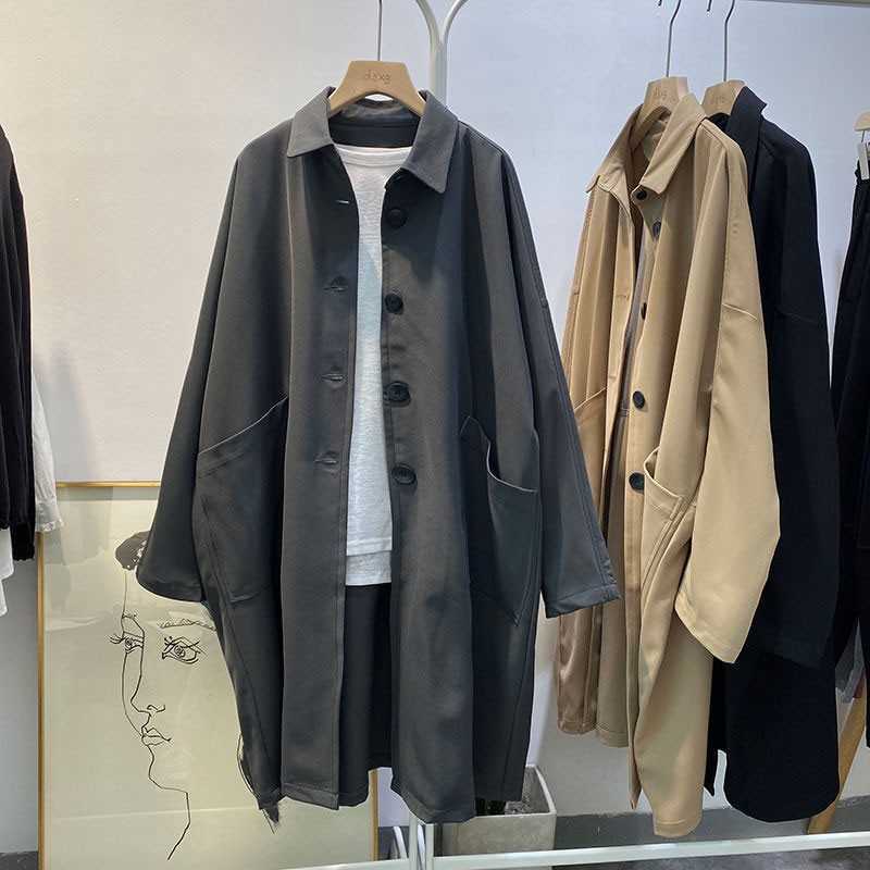 Autumn Korea Fashion Women Long Sleeve Turn-down Collar Casual Trench Coat Single Breasted Loose Long Trench Plus Size M689 210608, Black
Autumn Korea Fashion Women Long Sleeve Turn-down Collar Casual Trench Coat Single Breasted Loose Long Trench Plus Size M689 210608, Black