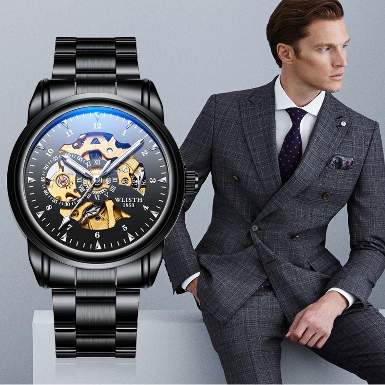 Wristwatches Retro Royal Transparent Skeleton Waterproof Men's Self-Winding Mechanical Mens Watch Full Steel Clock Reloj Hombre, Blue
Wristwatches Retro Royal Transparent Skeleton Waterproof Men's Self-Winding Mechanical Mens Watch Full Steel Clock Reloj Hombre, Blue