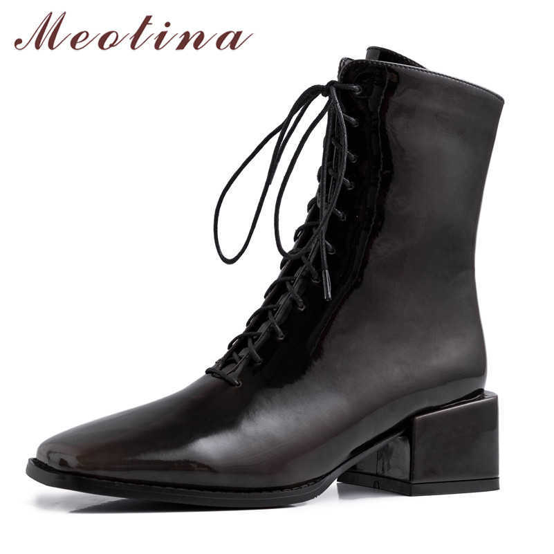 Meotina Women Short Boots Shoes High Heel Ankle Boots Lady Square Toe Chunky Heels Zip Lace Up Boots Autumn Winter Black Size 40 210608, Black synthetic lin
Meotina Women Short Boots Shoes High Heel Ankle Boots Lady Square Toe Chunky Heels Zip Lace Up Boots Autumn Winter Black Size 40 210608, Black synthetic lin