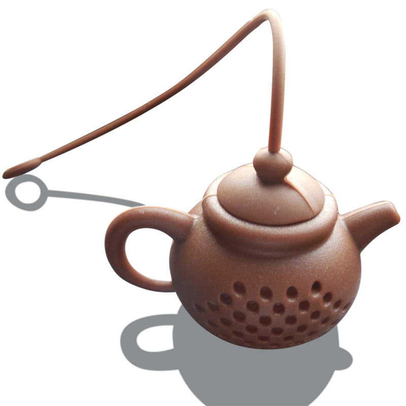 Silicone Teapot Shape Filter Safely Cleaning Infuser Reusable Tea/Coffee Strainer Tea Leaks Kitchen Accessories Free DHL Free shipping