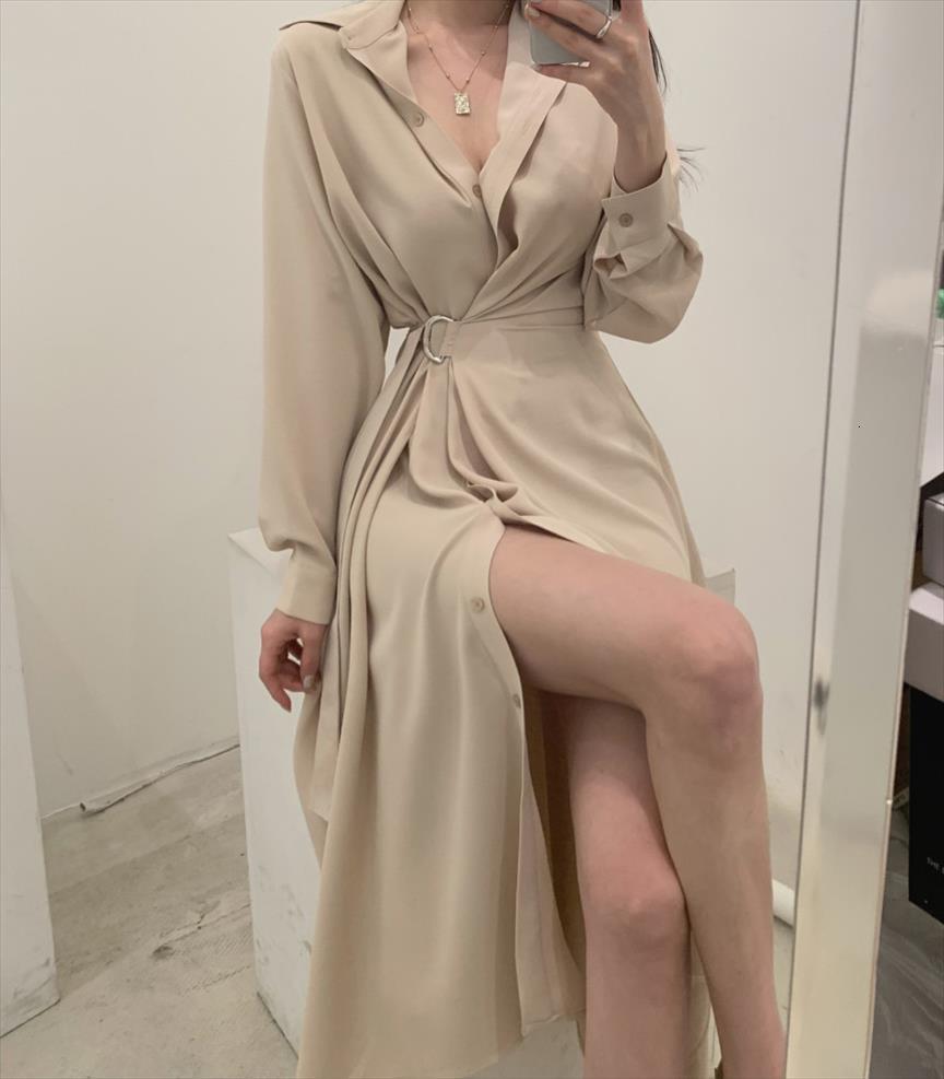 single breasted midi lace up women dresses slim solid shirt long sleeve elegant vestidos femme, Black;gray
single breasted midi lace up women dresses slim solid shirt long sleeve elegant vestidos femme, Black;gray