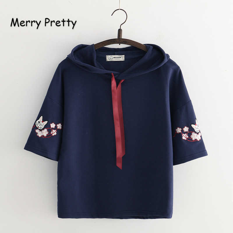 MERRY PRETY Women Hooded Shirts Harajuku Cartoon Embroidery ops ees For Femme Short Sleeve Kawaii Drawstring Cotton Shirt 210526, White
MERRY PRETY Women Hooded Shirts Harajuku Cartoon Embroidery ops ees For Femme Short Sleeve Kawaii Drawstring Cotton Shirt 210526, White