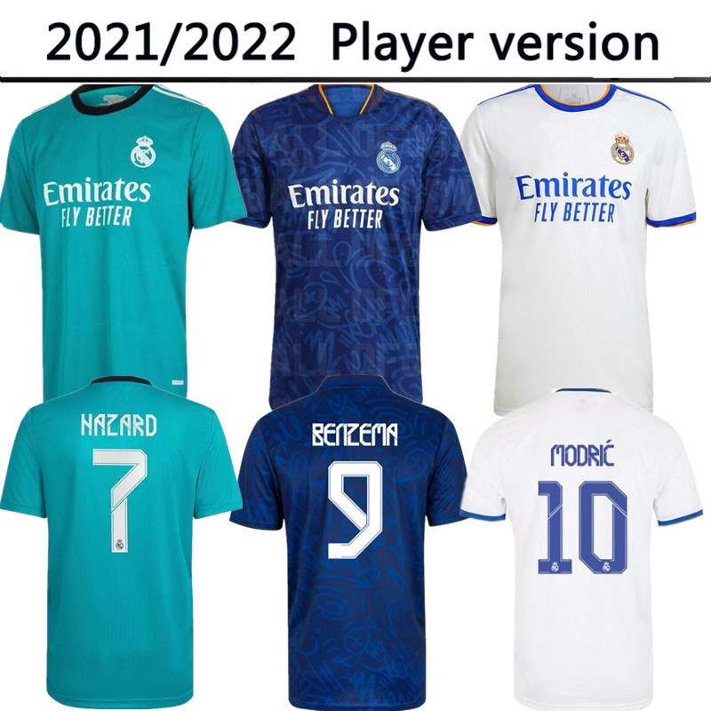 

Player Version 2021 2022 Real Madrid soccer Jerseys men female camiseta SERGIO RAMOS BENZEMA ASENSIO VALVERDE women maillot HAZARD VINI JR KROOS, Black;yellow