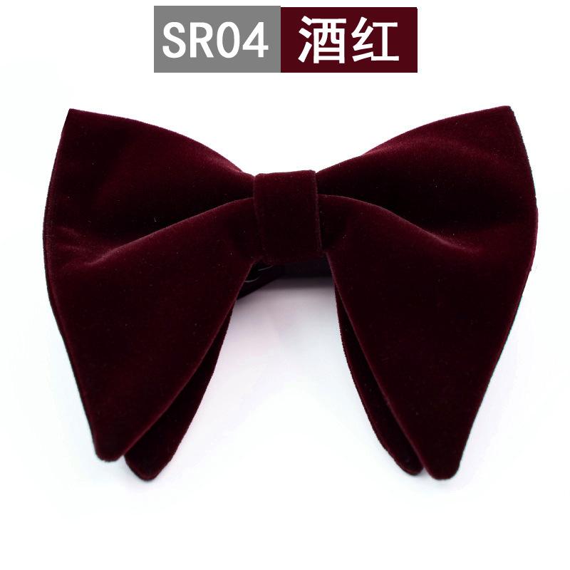 Bow Ties Fashion Velvet Big Bowties For Women Mens Groom Wedding Tie Skinny Solid Color Gravatas Slim Black Cravat Accessories