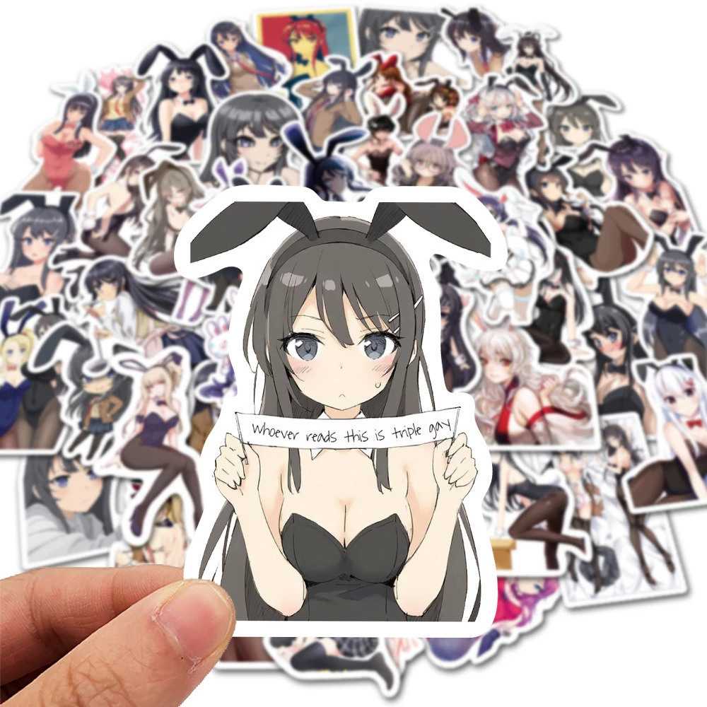 10/30/50PCS Anime Hentai Sexy Girl Bunny Graffiti Girl Sticker Laptop Guitar Luggage Waterproof Sticker Decoration Wholesale Car