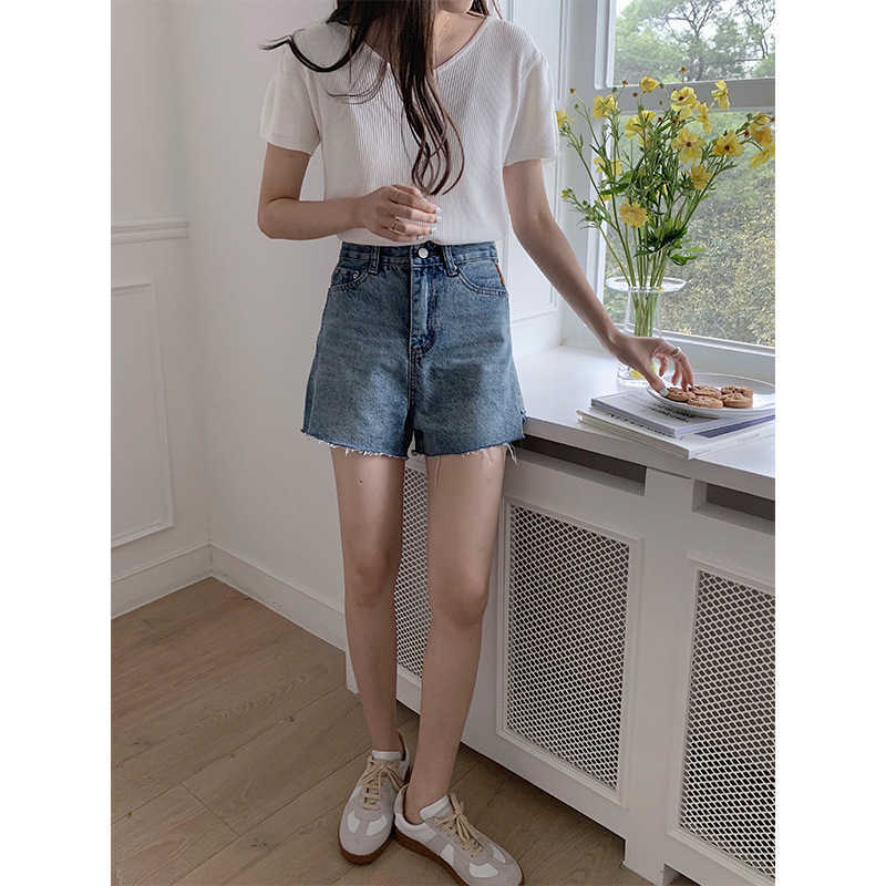 High Waist Silm Denim Short Jeans for Women Fashion All-match Shorts Elegant Casual Loose Wide Leg Pants Female Summer 210525