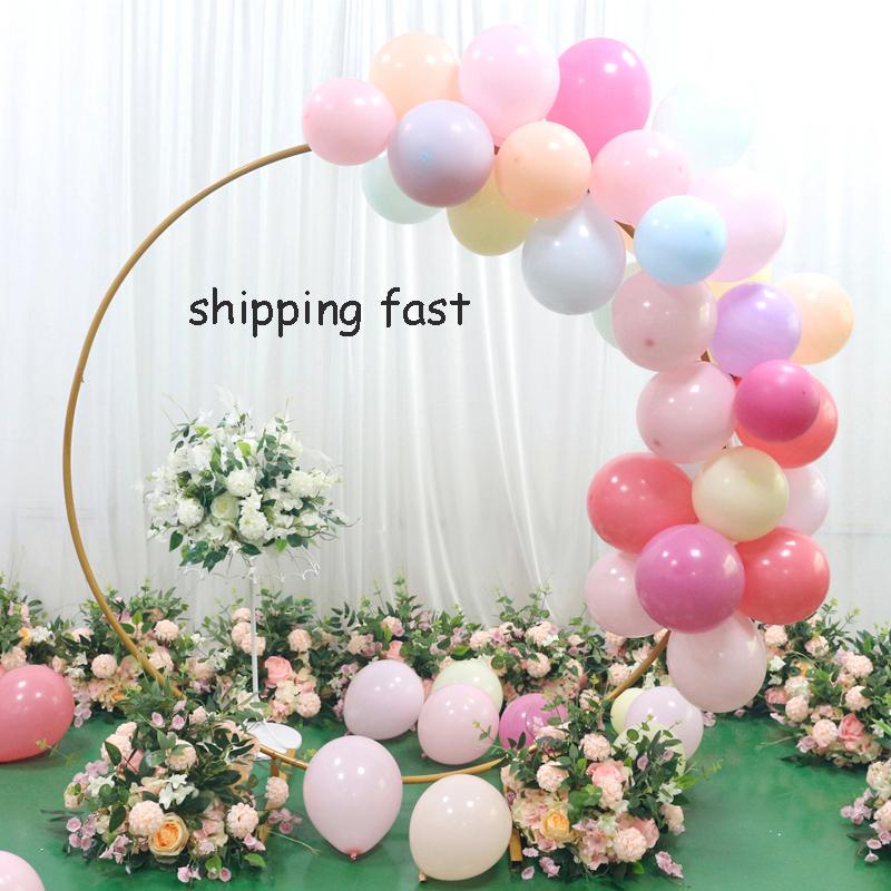 Party Decoration Single Hoop Wedding Arch Christmas Backdrop Wrought Iron Ring Flowers Balloon Decorations Event Flower Stand