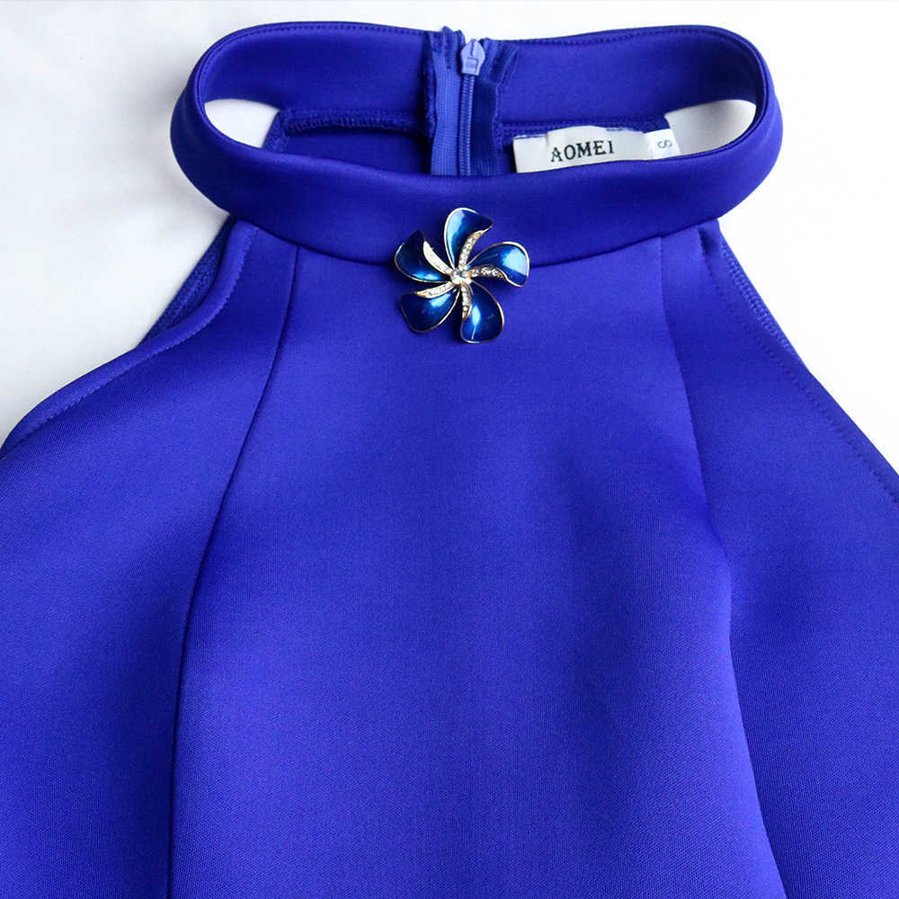 DEAT Women Halter sexy strapless Dress Round Neck Short sleeve Arrivals Lady Sexy Fashion Spring Summer 11D1399 210709