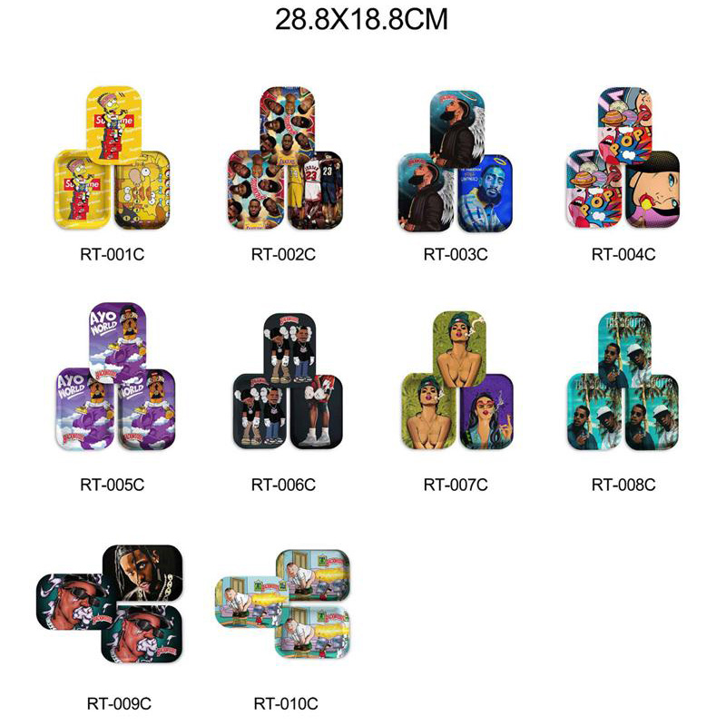 Metal Rolling Tray Cartoon Surface with Magnetic Lids Cover Set 288*188mm Herb Storage Roll Trays Hand Roller Tinplate Plate DHL Free
Metal Rolling Tray Cartoon Surface with Magnetic Lids Cover Set 288*188mm Herb Storage Roll Trays Hand Roller Tinplate Plate DHL Free