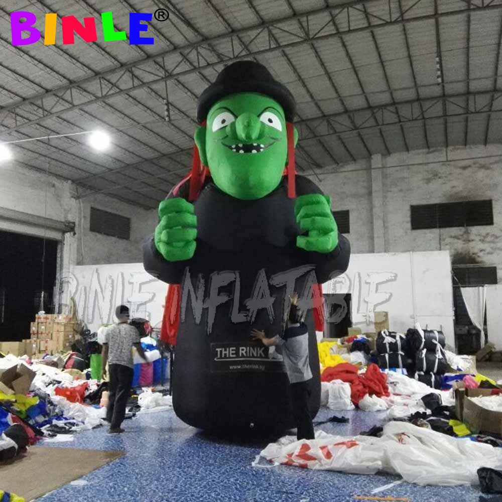 Custom 5m 16ftH durable outdoor halloween decoration inflatable witch aerated sorceress for Events Party
