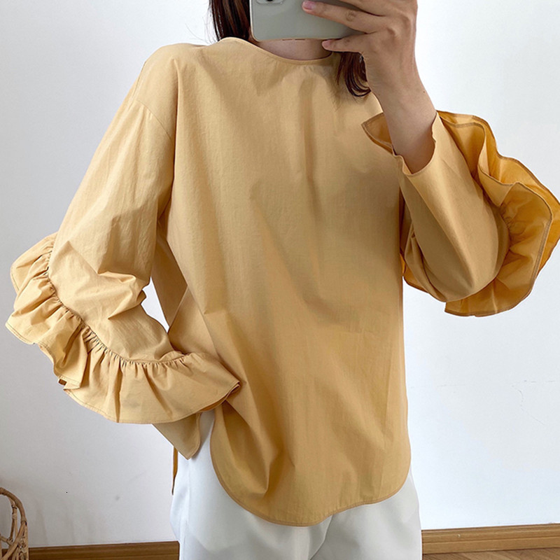 2021 New Duas Cores Mulheres Babados Manga Longa Camisa O-pescoo Algodo Casual Solto Blusa Feminina Iwi5, Black
2021 New Duas Cores Mulheres Babados Manga Longa Camisa O-pescoo Algodo Casual Solto Blusa Feminina Iwi5, Black